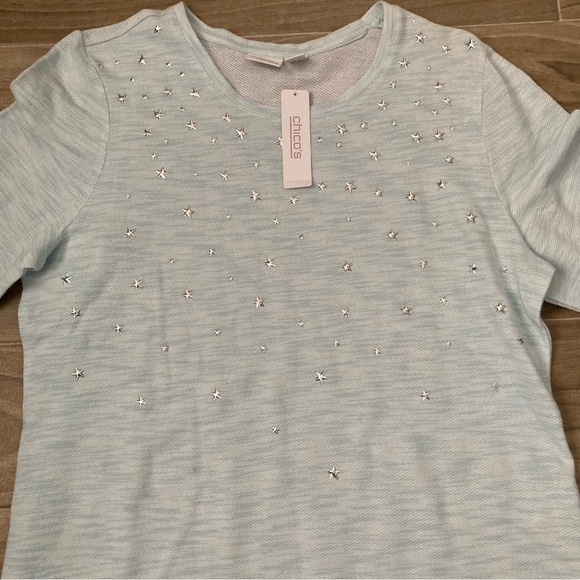 New Weekends by Chicos Ombre Star Pullover Sweater - Picture 2 of 6